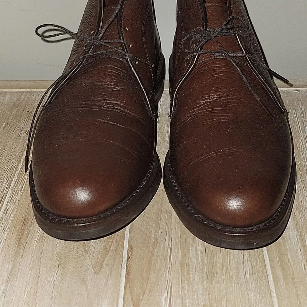 Allen Edmonds Men's 10 B Malvern $595 Chukka Boots 100% Leather Lace Up Brown